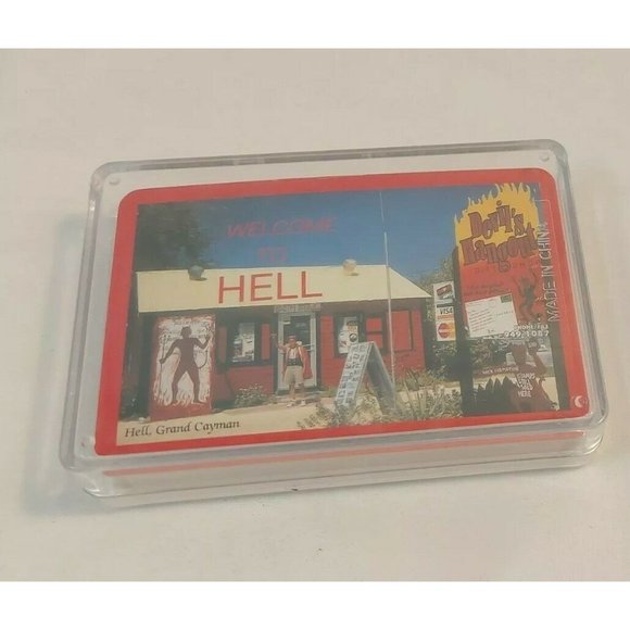 Welcome To Hell Grand Cayman Devil's Hangout Playing Cards Poker Card Games NIB - Picture 2 of 6